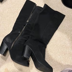 Black mossimo knee high block heel boot